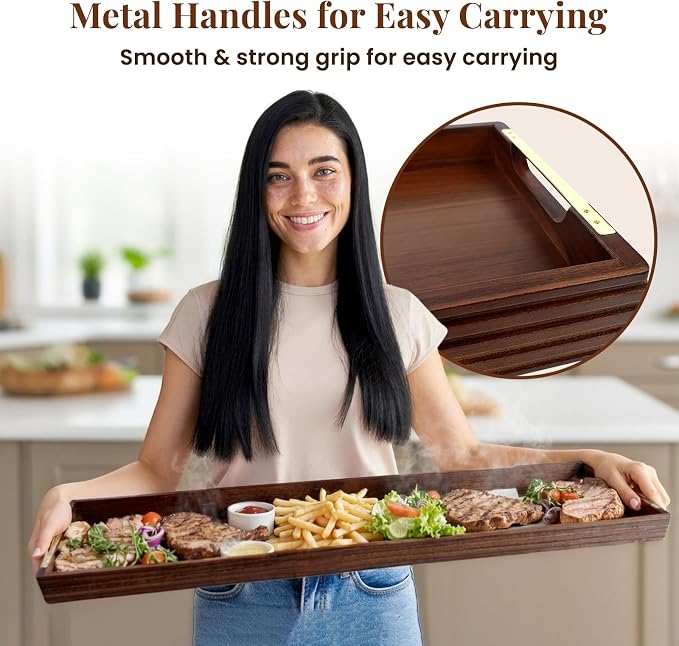 36" Acacia Wooden Charcuterie Board - Image 4