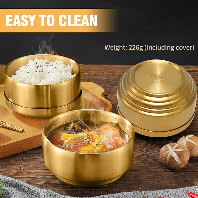 Stainless Steel Rice Bowl with Lid, - Image 7