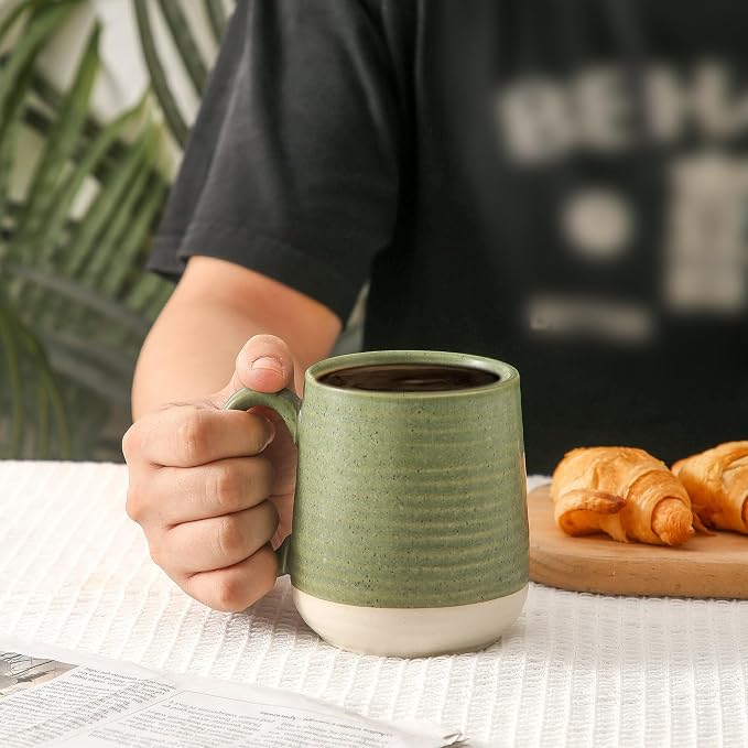 Large Ceramic Coffee Mugs Set - 15 OZ Porcelain Coffee Latte Cups Set of 4 - Image 4