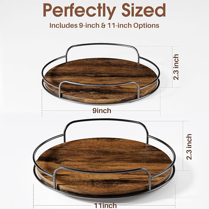 LAMU 2 Pack 9'' 11'' Lazy Susan Turntable Organizer - Image 4
