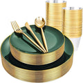 bUCLA 150PCS Green Plastic Plates by BUCLA