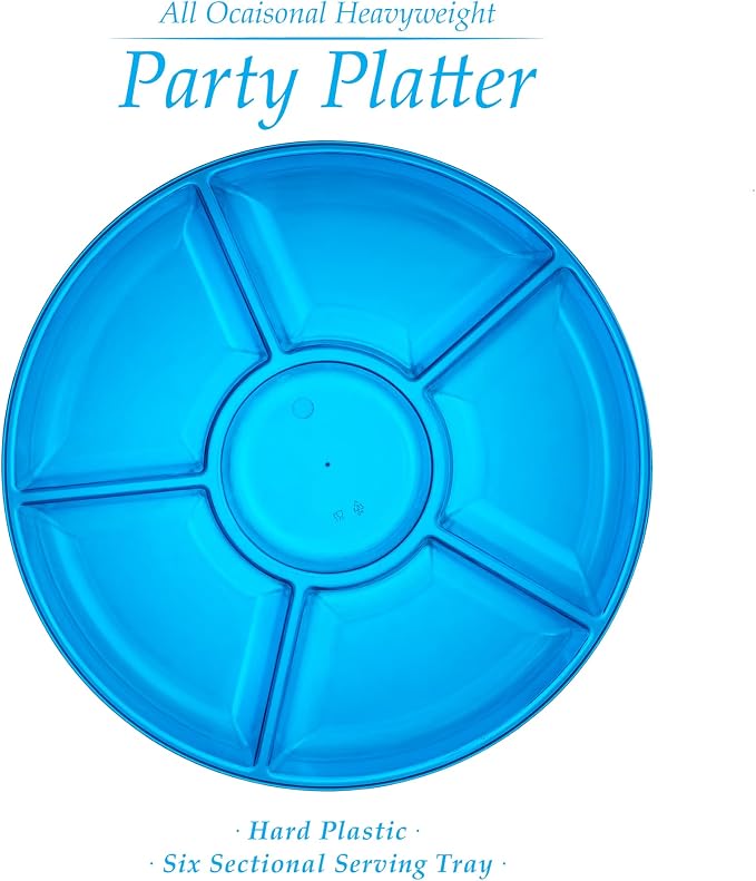 Plasticpro 6 Sectional Round Plastic Serving Tray/Platter - Image 5