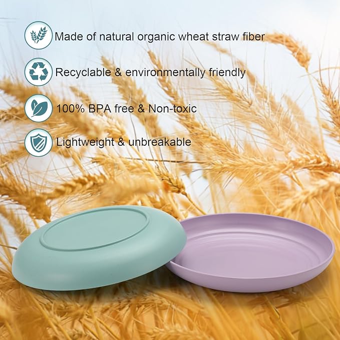 HEYCOME 12 Pcs Unbreakable Deep Dessert Plates Set, 8 inch Reusable Plastic - Image 4
