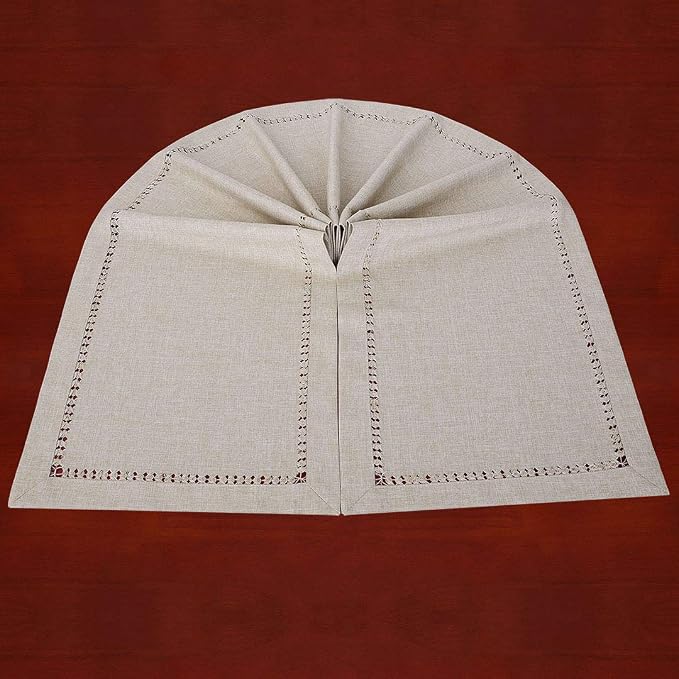 Grelucgo Handmade Hemstitched Polyester Rectangle Table Runners and Dresser - Image 8