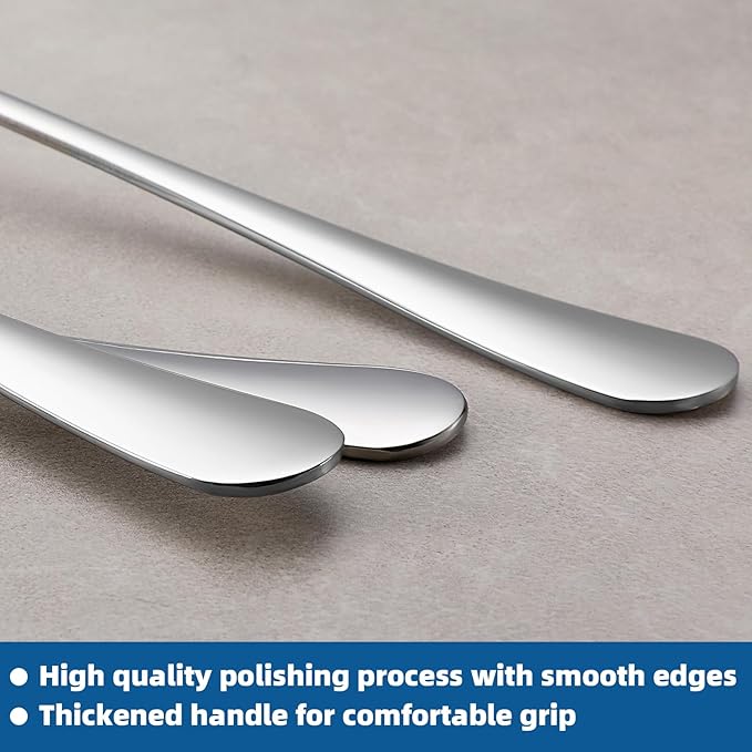 8 Pcs Teaspoons Set, Food-Grade Stainless Steel Spoons Silverware, Cutlery Tea - Image 4