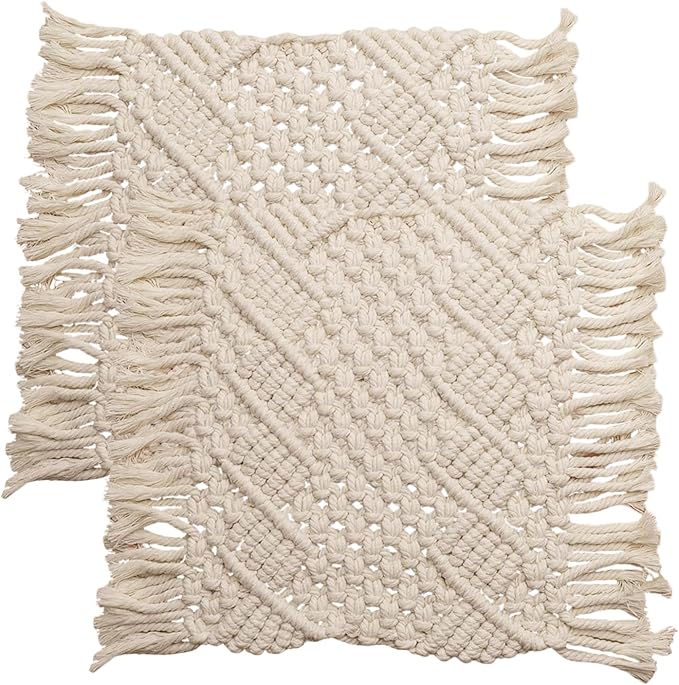 Handmade Cotton Woven Crochet Placemat by Tablecloth