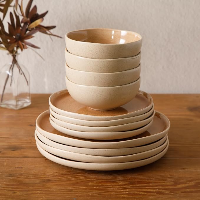 Gibson Elite Manila Bay 12-Piece Stoneware Dinnerware Set, Service - Image 6