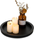 Hanobe Round Wood Candle Holder Tray, Farmhouse Living Room Decor by Hanobe