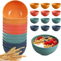 HEYCOME 12 Pcs Unbreakable Cereal Bowls Set, 26 Oz Wheat Straw Bowls Set by StayHealthyStayHappy