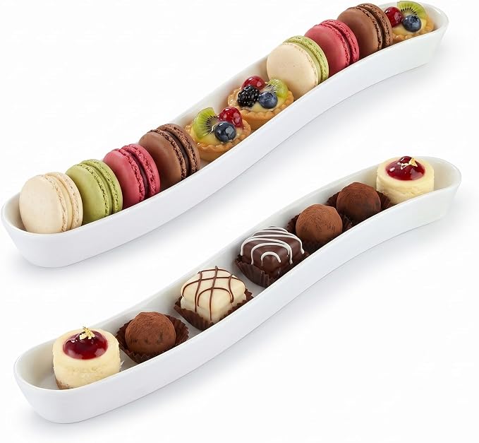 2 Pack Olive Dish, 17-Inch Ceramic Appetizer Tray - Image 9