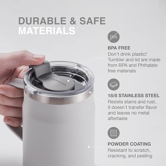 LocknLock Metro Mug, Premium 18/8 Stainless Steel Metal, Double Wall Insulated - Image 7