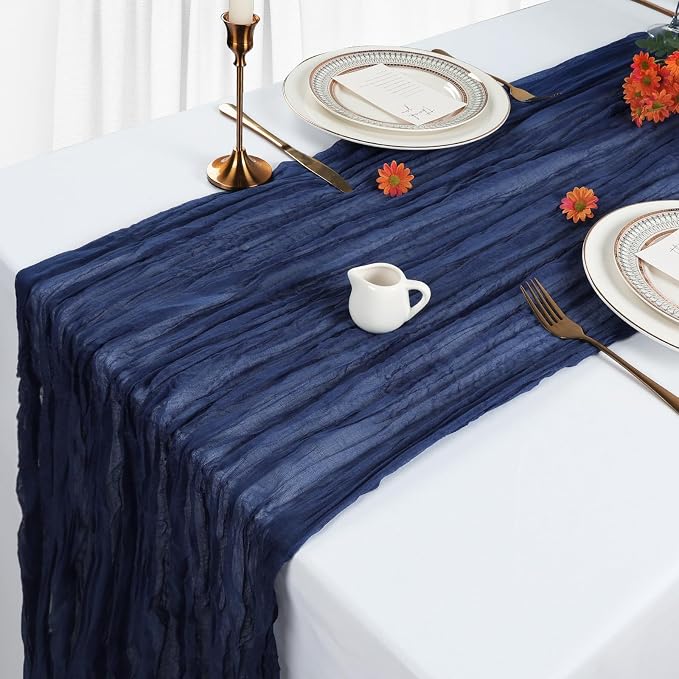 12 Pack Navy Blue Cheesecloth Table Runner 10Ft Gauze Cheese Cloth Table Runner - Image 3