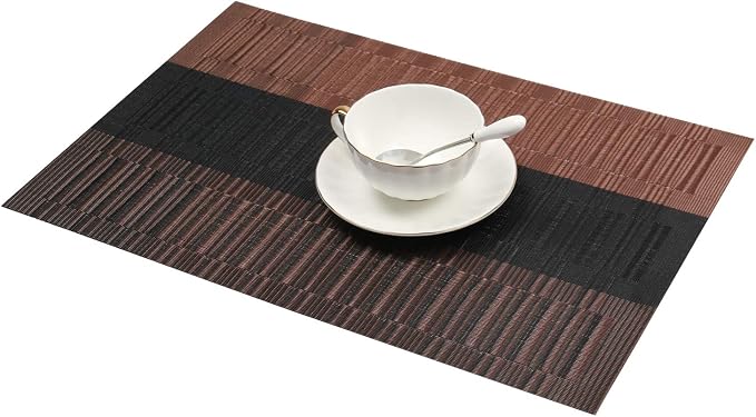 SHACOS Placemats Set of 4 Woven Vinyl Table Mats Place Mats - Image 6