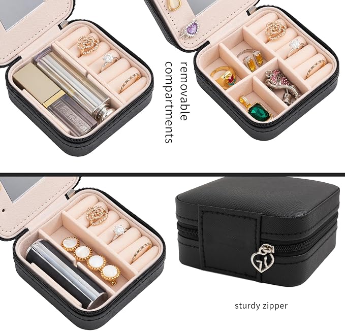 KElofoN Travel jewelry case Travel jewelry box Travel Jewelry Organizer Small - Image 5