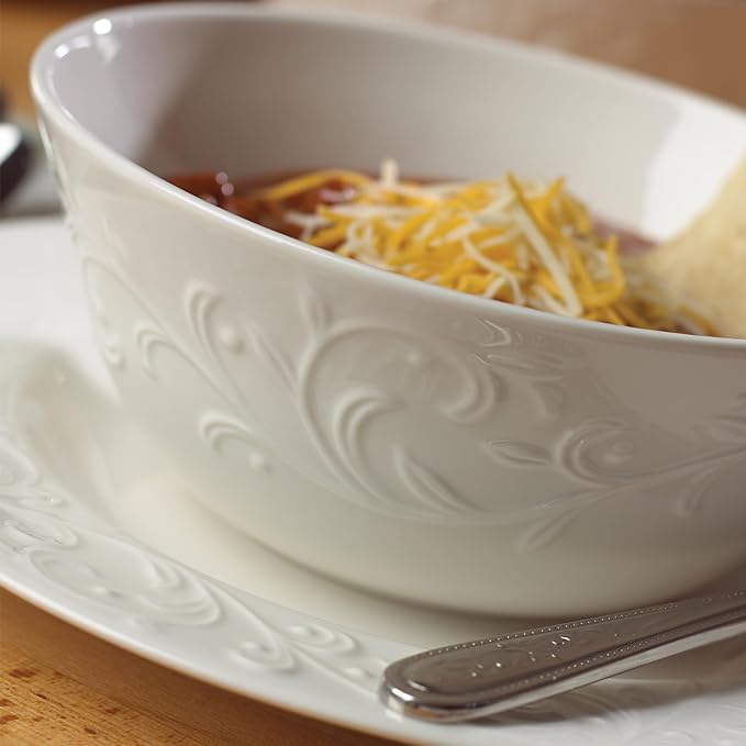 Lenox Opal Innocence Carved Porcelain 4-Piece Dinnerware Set - Image 2