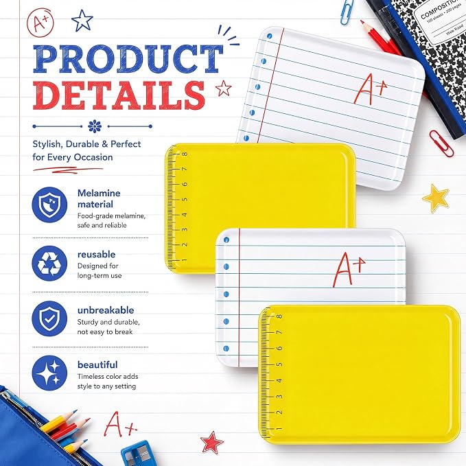 4 Pieces Back to School Serving Trays - Image 3