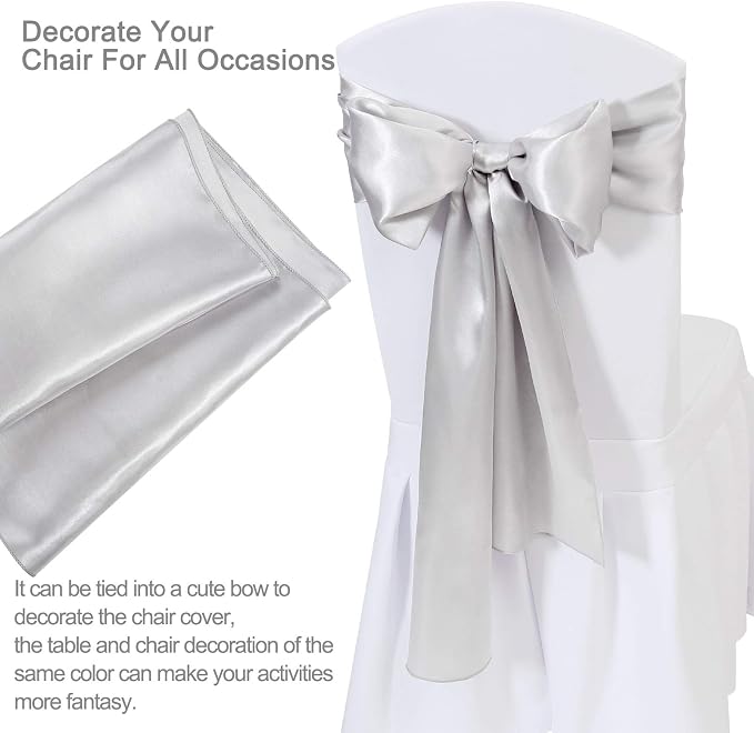 Silver Table Runners 20 Pack 12x108 inch Silk Satin Smooth Fabric | Satin Table - Image 4
