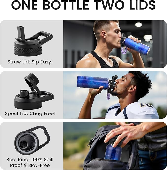 RAYMYLO Insulated Water Bottle 40 oz, Triple Wall Vacuum Stainless Steel | - Image 5
