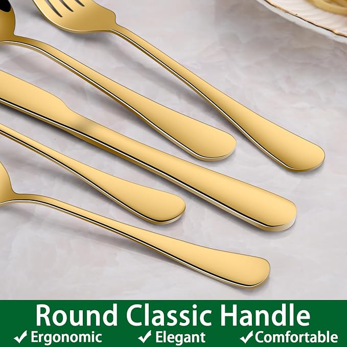 24-Piece Gold Silverware Set - Image 4