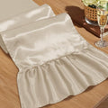 2 Pack Champagne Satin Table Runner 12 x 72 Inch | Ruffle Design, Luxurious by Unknown