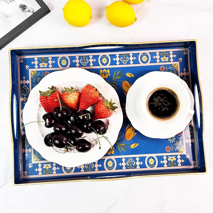 Boho Blue Decorative Tray, Serving Tray - Image 2