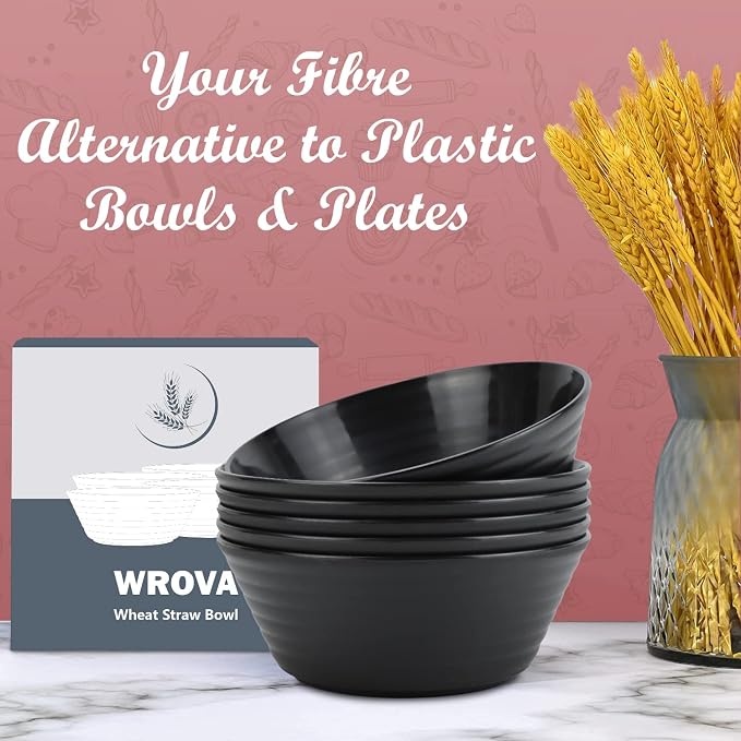 Wheat Straw Bowl Sets, Microwave and Dishwasher Safe Bowls, Soup Bowl Sets BPA - Image 6