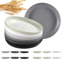 HEYCOME 12 Pcs Unbreakable Deep Dinner Plates Set, 10 inch Reusable Plastic by StayHealthyStayHappy