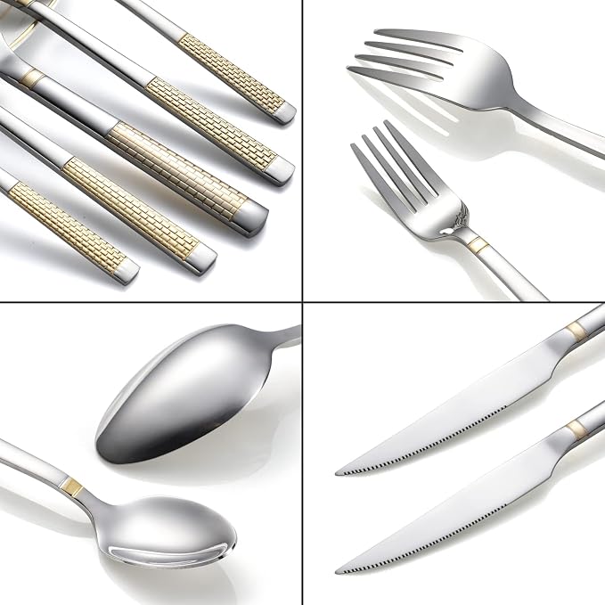 40-Piece Silverware Set Stainless Steel Flatware Set - Image 3