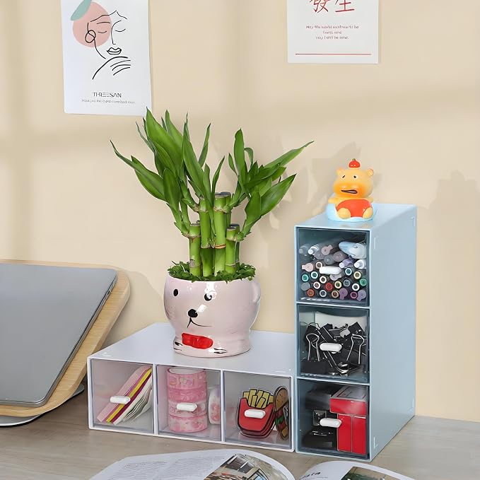Desk Organizer 3 Drawers, Stackable Makeup Organizer, Small Toolbox | 1 Teir - Image 7