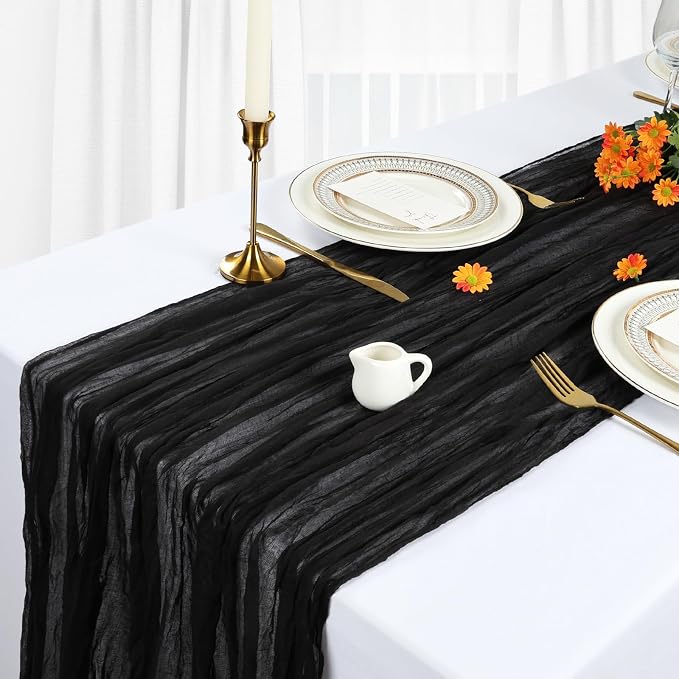 6 Pack Black Table Runner Cheesecloth 10Ft Gauze Cheese Cloth Table Runner - Image 4