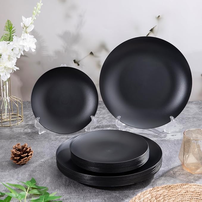 ejonirinjonir 80pcs Heavy-Duty Black Dessert Plates - Image 9
