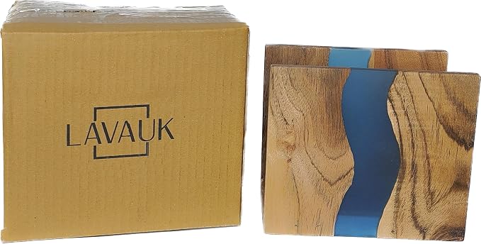 Acacia wood & Transparent Epoxy resin Napkin holder - Image 2
