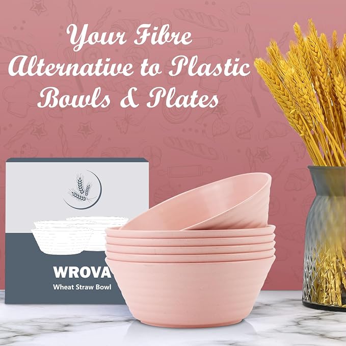 Wheat Straw Bowl Sets, Microwave and Dishwasher Safe Bowls, Kitchen Bowls BPA - Image 5