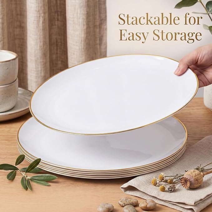 6Pcs Gold Plastic Serving Trays - Image 2