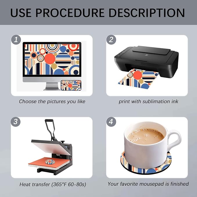 80 PCS Sublimation Blank Cup Coasters Bulk, 4x4 Inch Round Blank Cup Mat Rubber - Image 3