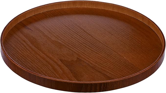 Round Trays Home Decor, 11.8" Large Round Wood Tray by JIMMYLUCKY