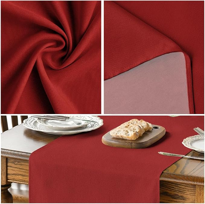 Artoid Mode Red Table Runner, Seasonal Christmas Washable Kitchen Dining Table - Image 4