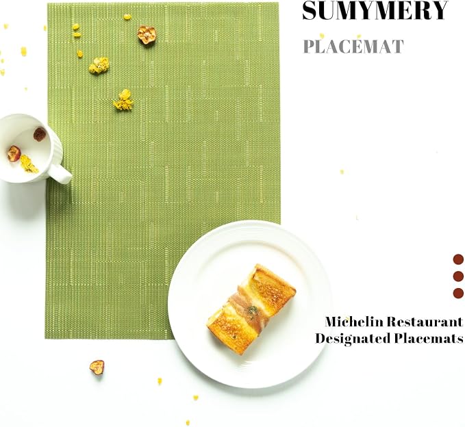 Placemats Set of 8 Vinyl/Plastic Woven Place Mats - Image 4