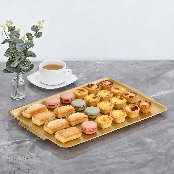 16.3" x 11" Large Serving Platters, Stainless Steel Heavy-Duty Large Serving - Image 8