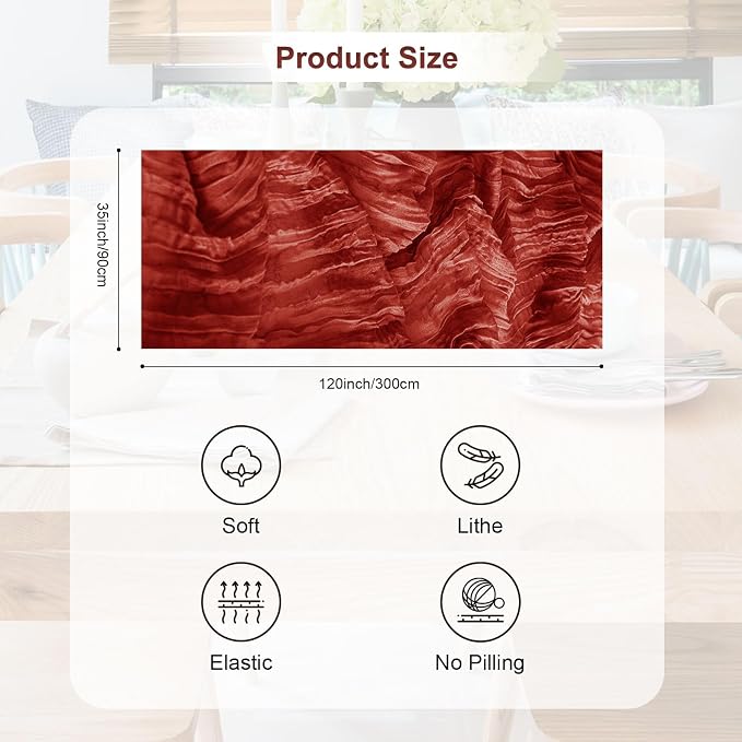 20 Pack Terracotta Christmas Cheesecloth Table Runner 35x120 Inch 10Ft Rustic - Image 4