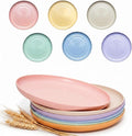 6 PACK 6 Inches Lightweight Mini Wheat Straw Plates Reusable Plate Set by SHECIPIN