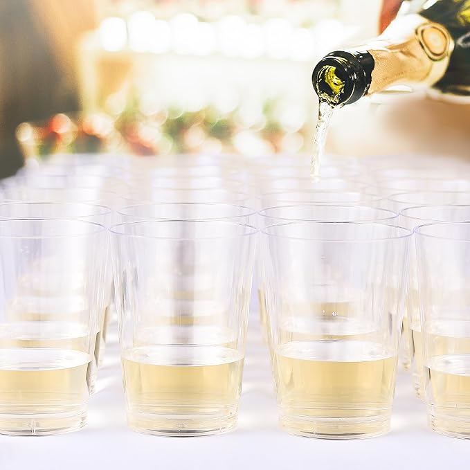 JOLLY CHEF 14 oz Clear Plastic Cups, 100 Pack Heavy-duty Party Glasses - Image 6