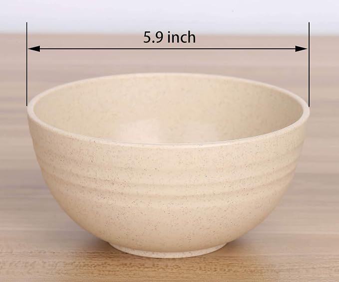 Unbreakable Cereal Bowls - 24 oz Reusable Wheat Straw Bowl Set of 6 - - Image 2