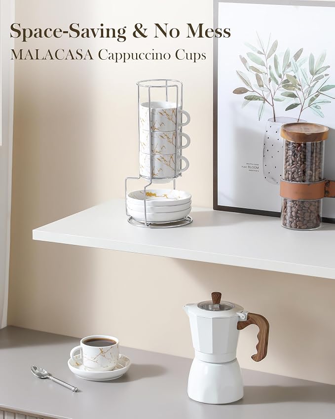 MALACASA 4 OZ Porcelain Espresso Cups - Image 8