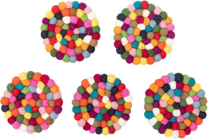 Round Felt Ball Coasters - Image 7