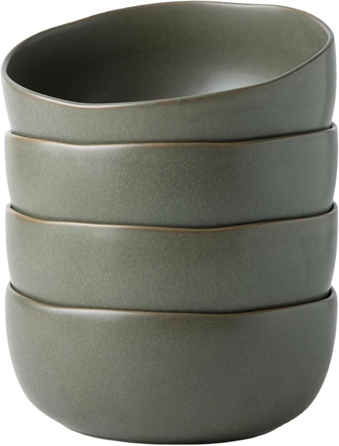 AmorArc Stoneware Cereal Bowls for Kitchen, 28oz Large Ceramic Soup Bowls Set by AmorArc
