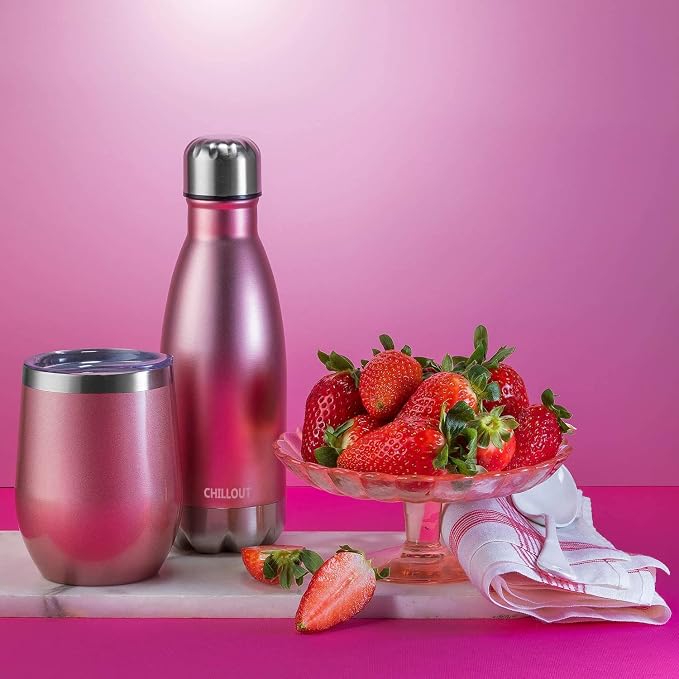 CHILLOUT LIFE 12 oz Stainless Steel Wine Tumblers 4 Pack - Image 8