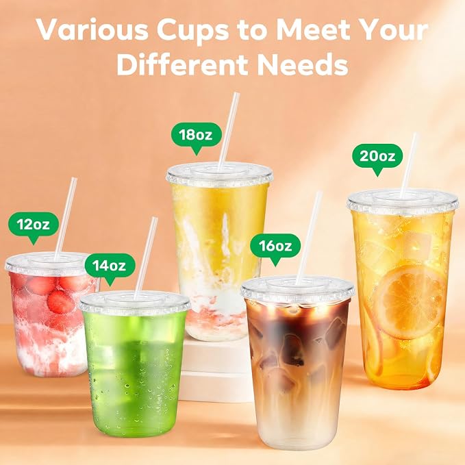 100 Pack 14 oz Plastic Cups - Image 8