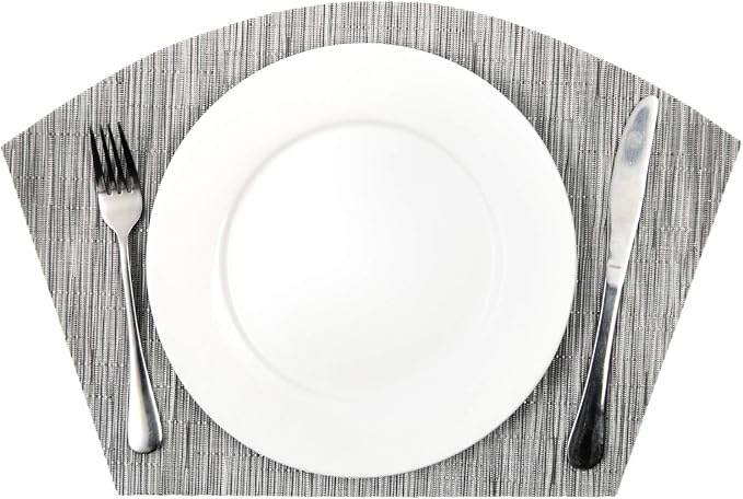 SHACOS Round Table Placemats Set of 4 Wedge Placemats Heat Resistant Woven - Image 4