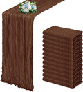 12 Pack Brown Cheesecloth Table Runner 17x108 Inch Semi Sheer Boho Gauze Cheese by Unknown
